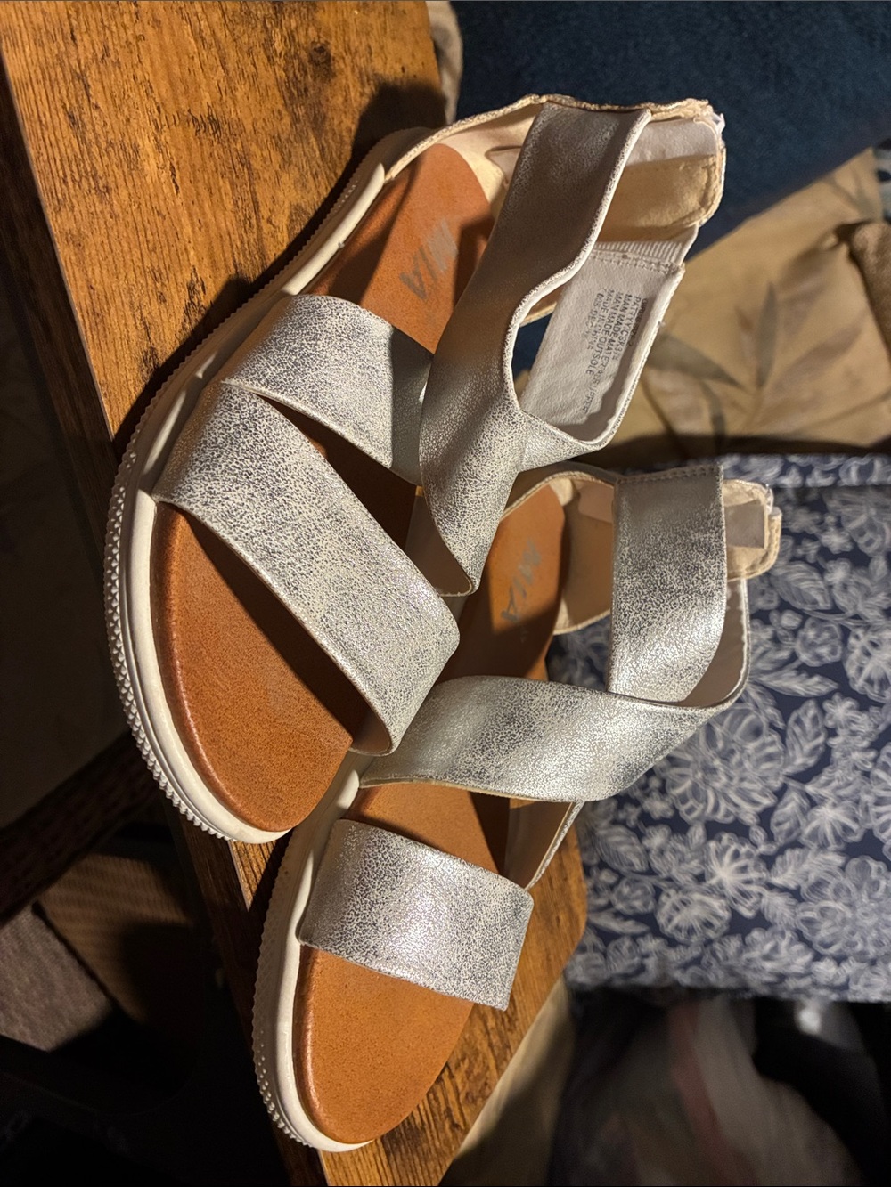 MIA kids Silver Metallic Crisscross Strap Sandals